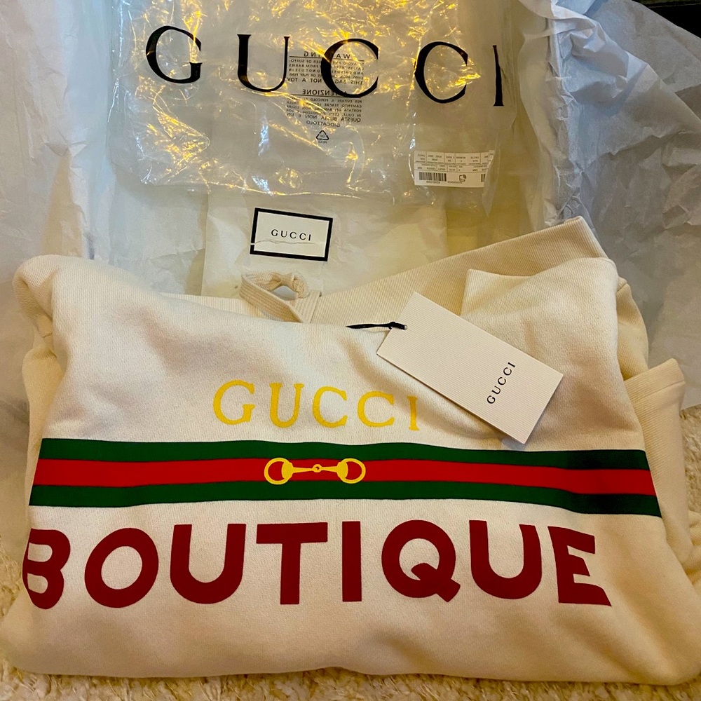 Oversized Authentic Gucci Logo Hoodie